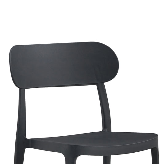 Καρέκλα Amvroan στοιβαζόμενη pakoworld με UV protection ανθρακί pp 51x49x79.5εκ