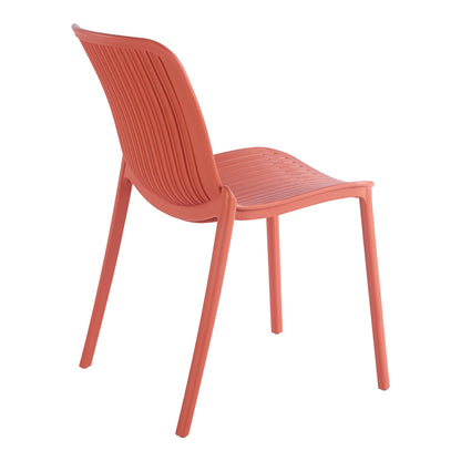 Καρέκλα Teragi στοιβαζόμενη pakoworld pp με UV protection terracotta 58x43.5x82εκ