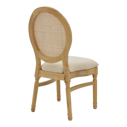 Καρέκλα Canco pakoworld φυσικό rubberwood-φυσικό rattan 50x53x98εκ