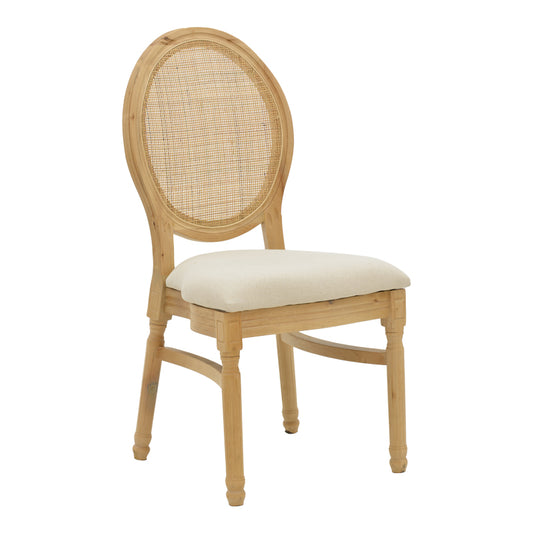 Καρέκλα Canco pakoworld φυσικό rubberwood-φυσικό rattan 50x53x98εκ