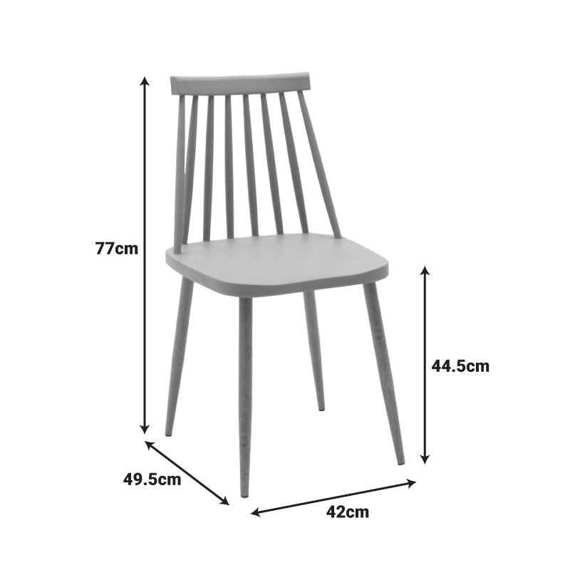 Καρέκλα Aurora pakoworld γκρι pp-φυσικό μεταλλικό πόδι 42x49.5x77εκ