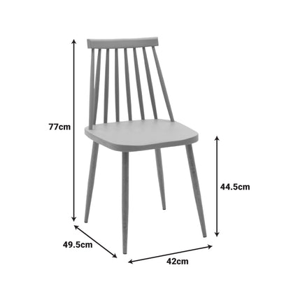 Καρέκλα Aurora pakoworld γκρι pp-φυσικό μεταλλικό πόδι 42x49.5x77εκ