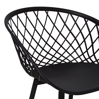 Πολυθρόνα Ezra pakoworld μαύρο pp-πόδι μαύρο μέταλλο 62.5x56x82εκ