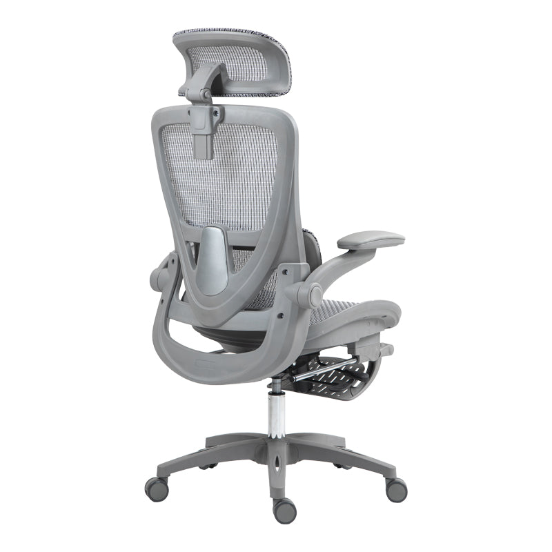 Καρέκλα γραφείου εργασίας Zenyk pakoworld mesh σε grey απόχρωση 63x70x126εκ