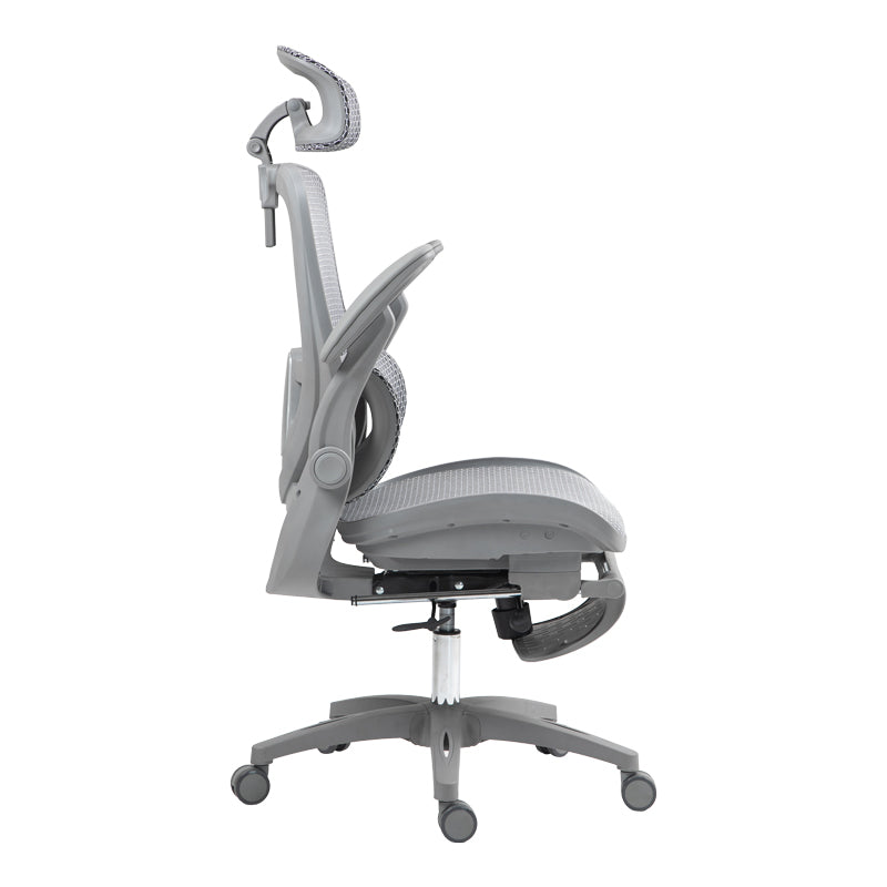 Καρέκλα γραφείου εργασίας Zenyk pakoworld mesh σε grey απόχρωση 63x70x126εκ