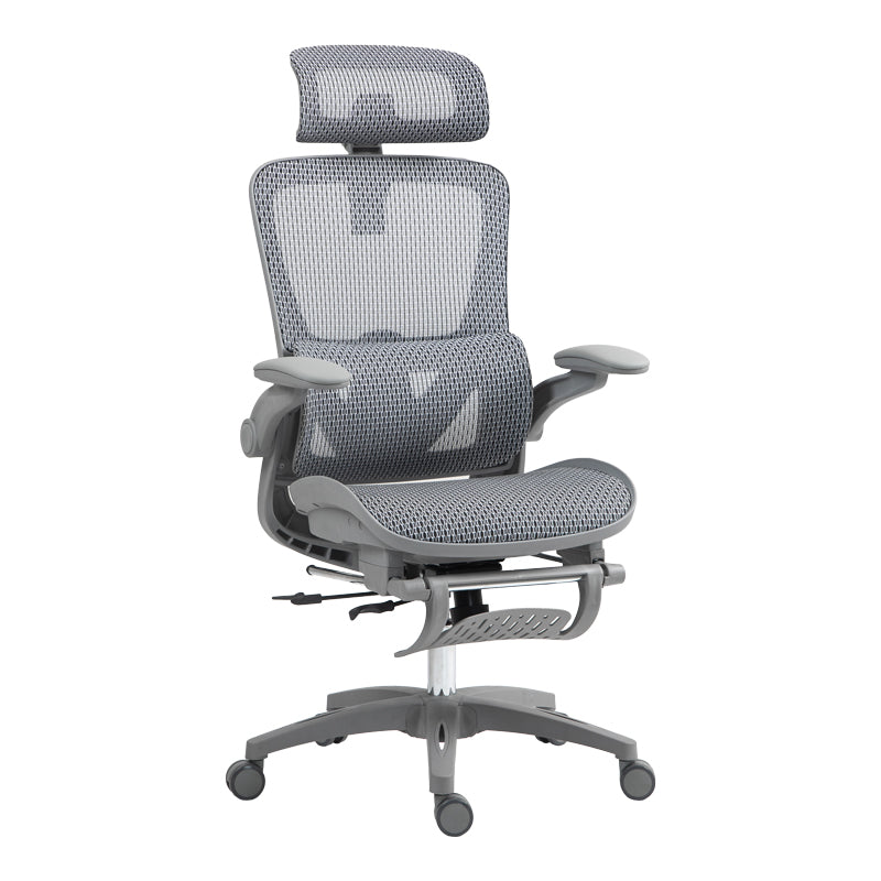 Καρέκλα γραφείου εργασίας Zenyk pakoworld mesh σε grey απόχρωση 63x70x126εκ