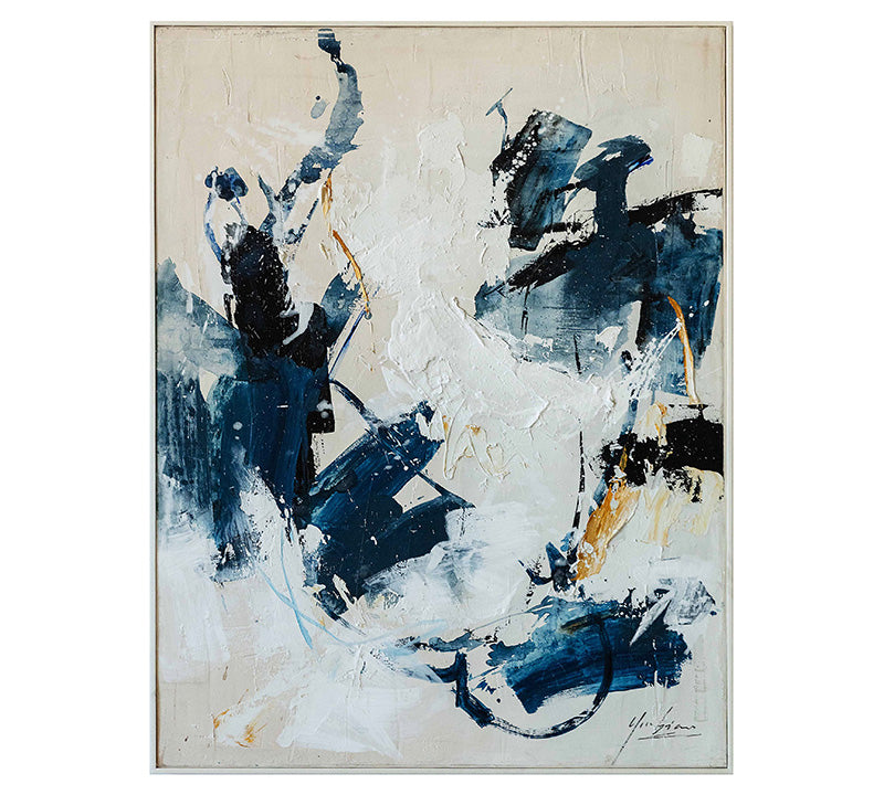 Αφηρημένο Hand paint με κορνίζα 4,5cm,90x120cm