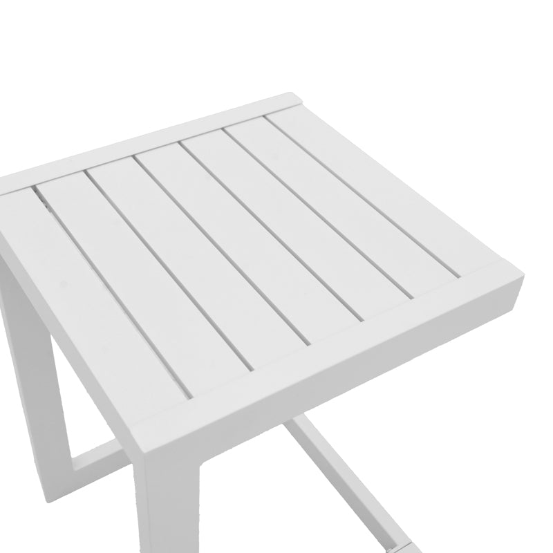 Τραπεζι Aether pakoworld αλουμίνιο σε λευκή απόχρωση 37.5x36.5x53εκ