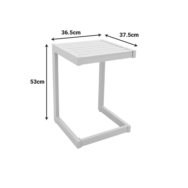 Τραπεζι Aether pakoworld αλουμίνιο σε cappuccino απόχρωση 37.5x36.5x53εκ