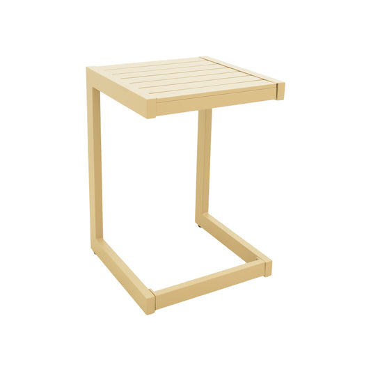 Τραπεζι Aether pakoworld αλουμίνιο σε cappuccino απόχρωση 37.5x36.5x53εκ