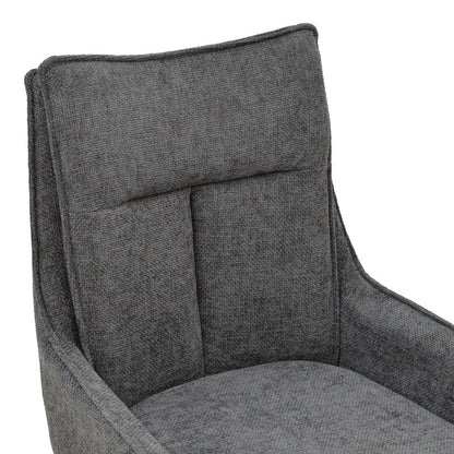 Πολυθρόνα Konelian pakoworld ανθρακί ύφασμα με πόδι μετάλλου σε μαύρη απόχρωση 54x63x88εκ