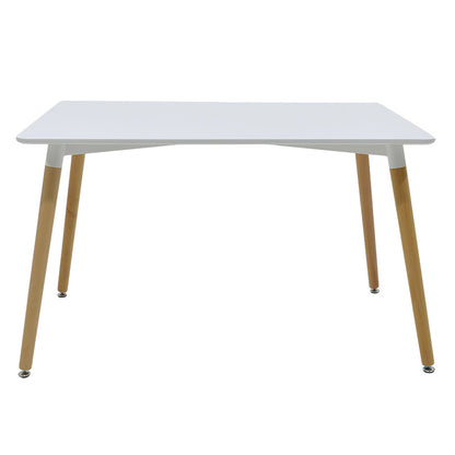 Τραπέζι Natali pakoworld MDF λευκό-πόδια φυσικό 120x80x76εκ
