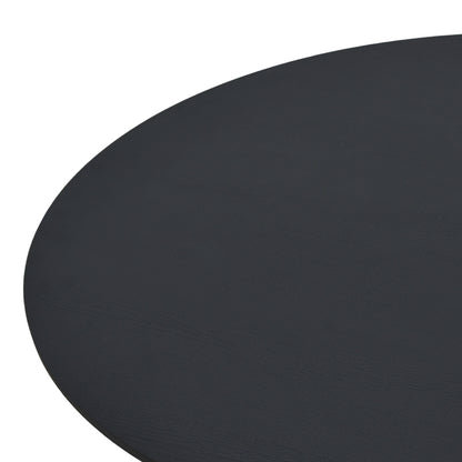 Τραπέζι Xuson pakoworld μαύρο mdf-πόδι μαύρο μέταλλο Φ80x75εκ