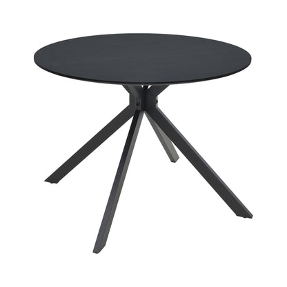 Τραπέζι Xuson pakoworld μαύρο mdf-πόδι μαύρο μέταλλο Φ80x75εκ
