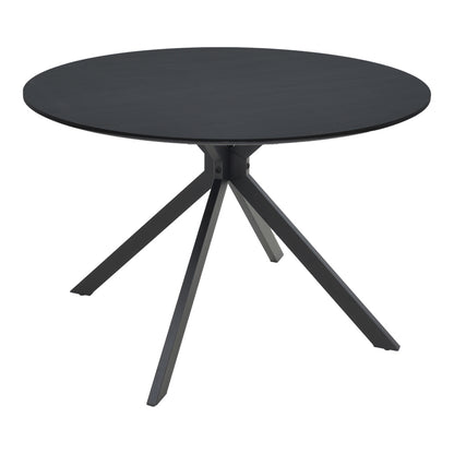 Τραπέζι Xuson pakoworld μαύρο mdf με μεταλλικό πόδι Φ120x75εκ