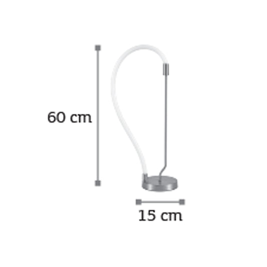 InLight Επιτραπέζιο φωτιστικό LED 18W 3000K από χρώμιο μέταλλο και σωλήνα σιλικόνης D:60cm (3011-CH)