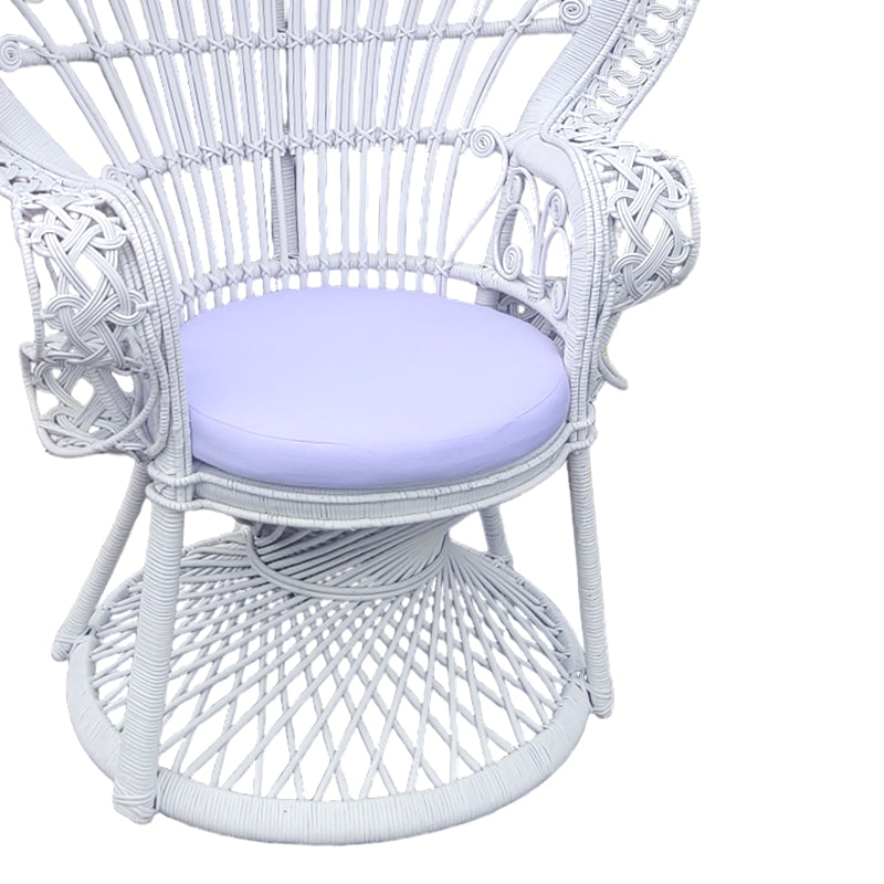 Πολυθρόνα Dorothy Inart με λευκό μαξιλάρι-λευκό rattan 115x53x147εκ