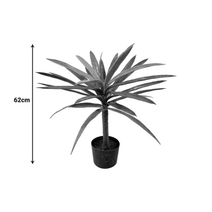 Διακοσμητικό φυτό Dracaena palm σε γλάστρα Inart πράσινο pp Υ62εκ