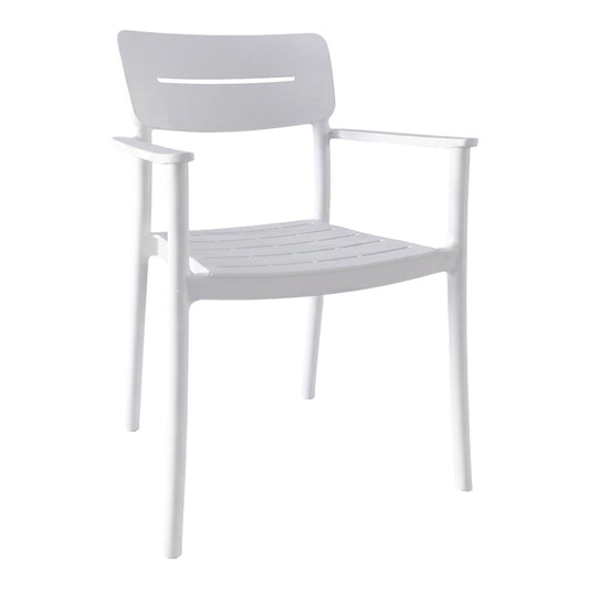 Πολυθρόνα Pilma pakoworld λευκό PP 57x54x82εκ