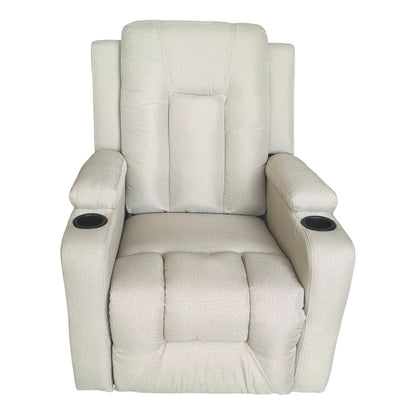 Πολυθρόνα relax με μηχανισμό massage Gessel pakoworld μπεζ ύφασμα 80x90x98εκ