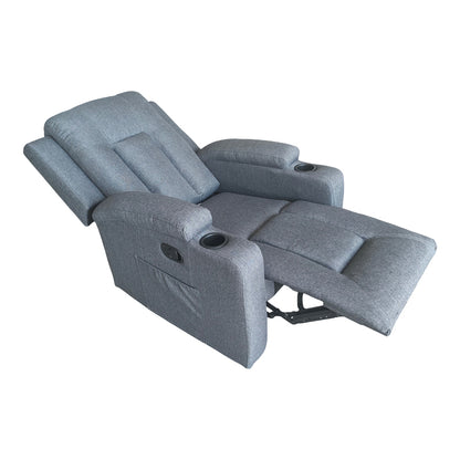 Πολυθρόνα relax με μηχανισμό massage Gessel pakoworld ανθρακί ύφασμα 80x90x98εκ