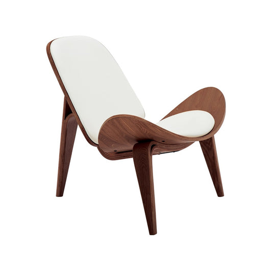 Πολυθρόνα Vilma pakoworld PU μπεζ- plywood καρυδί 90x76.5x74.5εκ