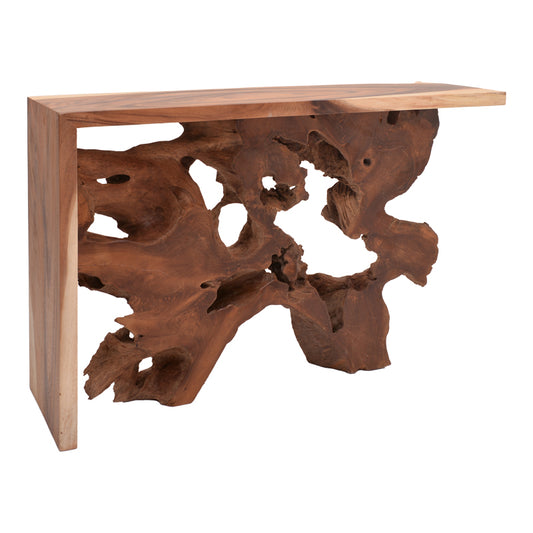 Κονσόλα Jako Inart teak ξύλο σε φυσική απόχρωση 120x40x80εκ