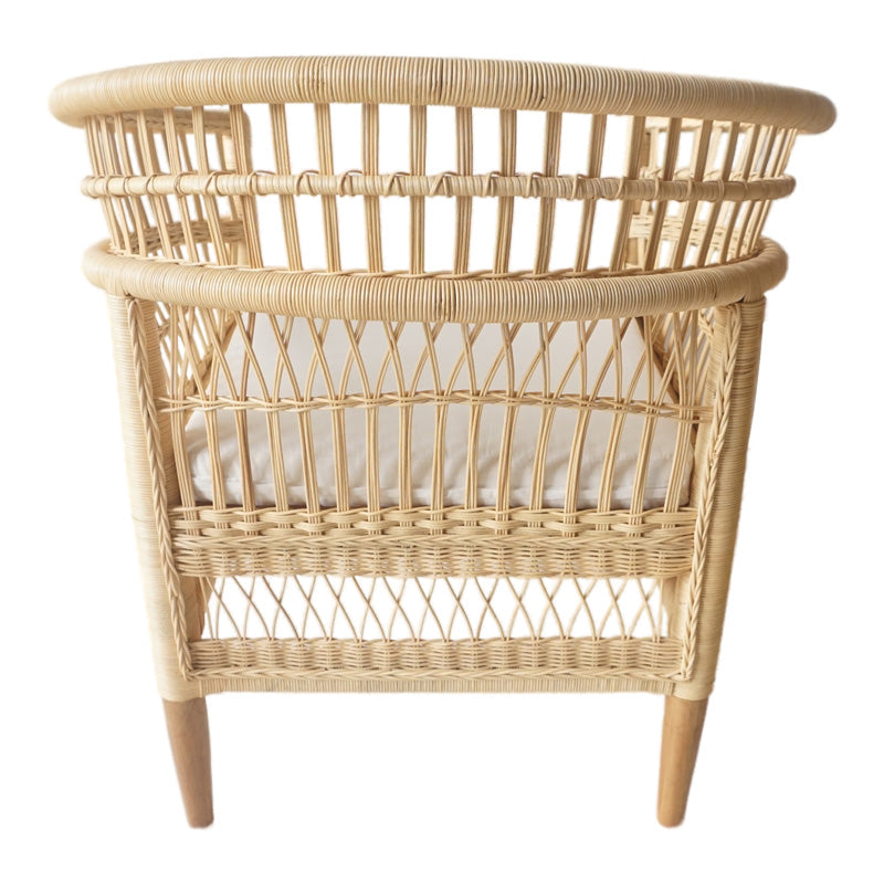 Πολυθρόνα Necorian paakoworld teak ξύλο με pe rattan σε φυσική απόχρωση και λευκό μαξιλάρι 80x70x87ε