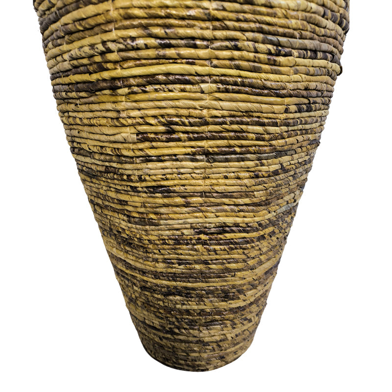 Διακοσμητικό βάζο Lerpon Inart banana rope σε φυσική απόχρωση Φ40x100εκ