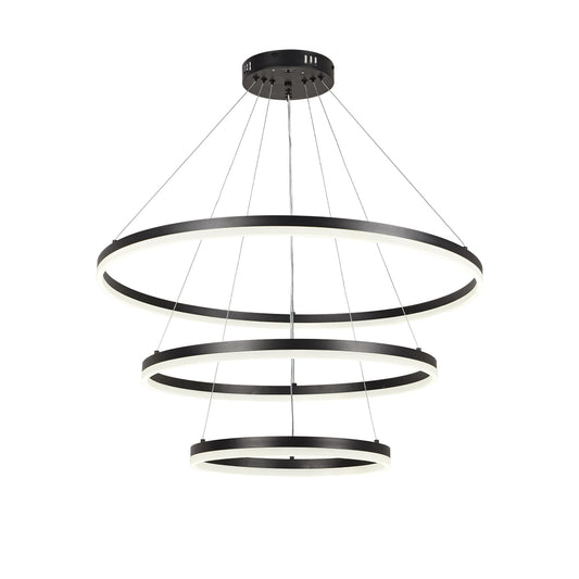 InLight Κρεμαστό φωτιστικό LED 100W 3CCT (by switch on base) D:60cm (6095-A-Black)
