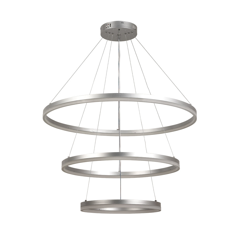 Inlight Κρεμαστό φωτιστικό LED 100W 3CCT (by switch on base)  D:60cm (6095-A-Silver)