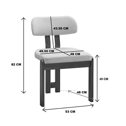 Καρέκλα Genoa pakoworld sonoma rubberwood και μπεζ ύφασμα 50x43x82εκ