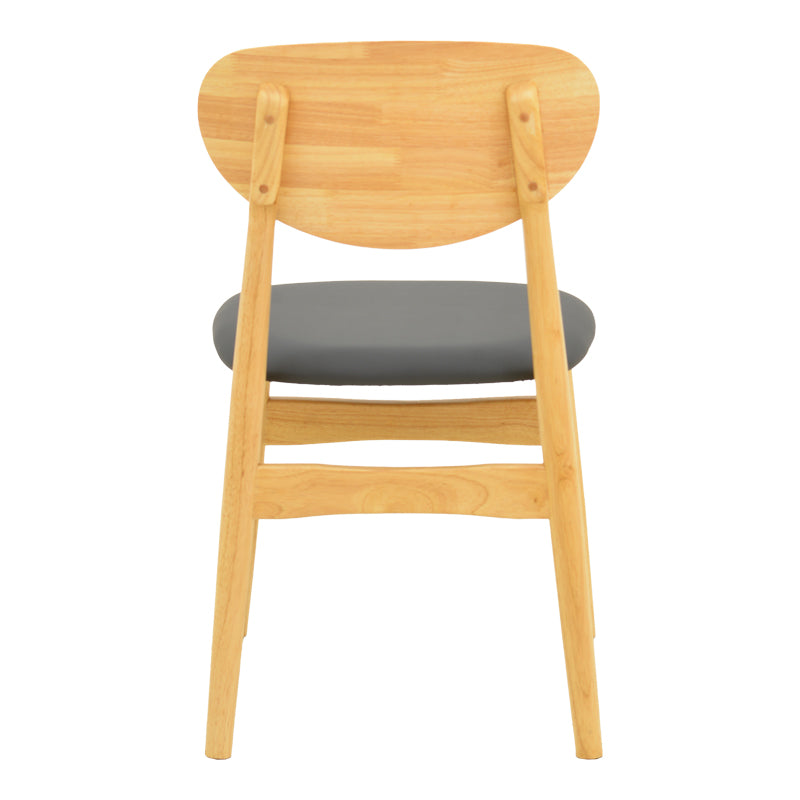 Καρέκλα Cardith pakoworld rubberwood-plywood σε φυσική απόχρωση-pu μαύρο 48x51x78εκ