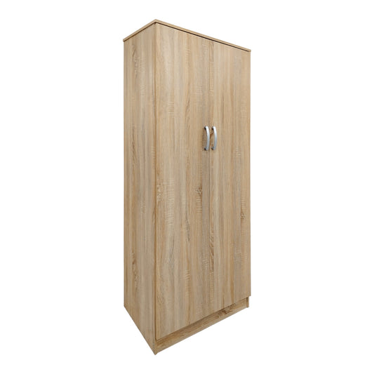 Ντουλάπα δίφυλλη Athos pakoworld σε Sonoma απόχρωση 80x42x180εκ