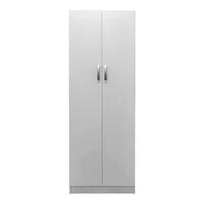 Ντουλάπα δίφυλλη Athos pakoworld σε λευκή απόχρωση 60x42x180εκ
