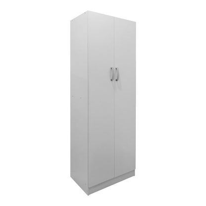 Ντουλάπα δίφυλλη Athos pakoworld σε λευκή απόχρωση 60x42x180εκ