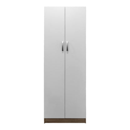 Ντουλάπα δίφυλλη Athos pakoworld σε sonoma-λευκή απόχρωση 60x42x180εκ