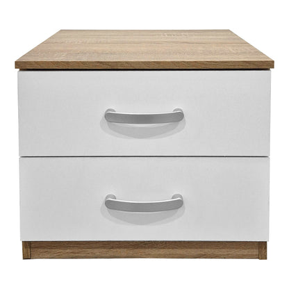 Κομοδίνο Athos pakoworld σε sonoma-λευκή απόχρωση 48x40x41.5εκ