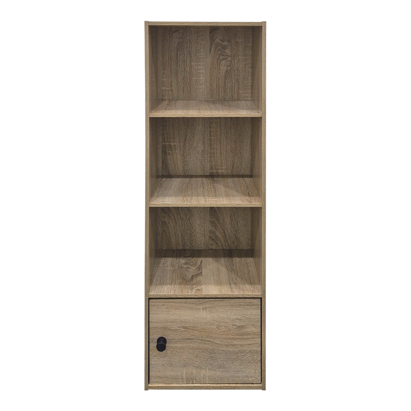 Βιβλιοθήκη-στήλη Lenobia pakoworld με ντουλάπι sonoma 30.5x24x95εκ