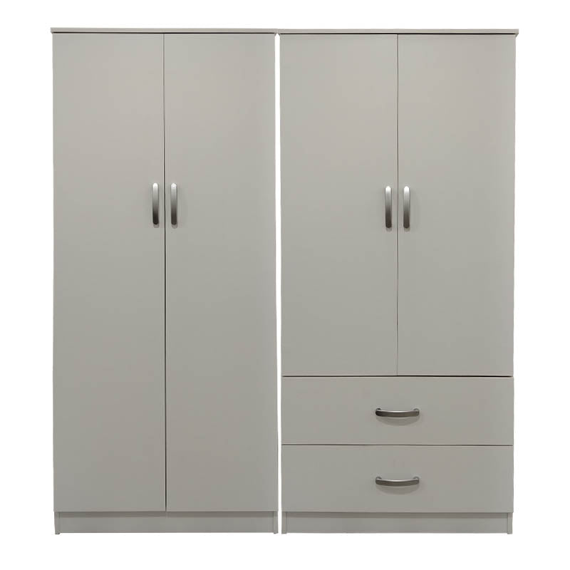Ντουλάπα τετράφυλλη Athos pakoworld λευκή 160x42x180εκ