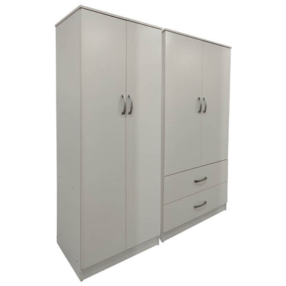 Ντουλάπα τετράφυλλη Athos pakoworld λευκή 160x42x180εκ