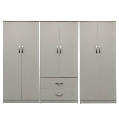 Ντουλάπα εξάφυλλη Athos I pakoworld λευκή 240x42x180εκ