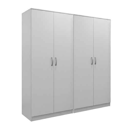 Ντουλάπα τετράφυλλη Athos Ι pakoworld λευκή 160x42x180εκ