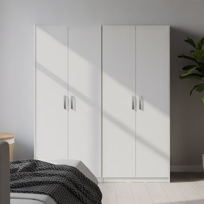 Ντουλάπα τετράφυλλη Athos Ι pakoworld λευκή 160x42x180εκ