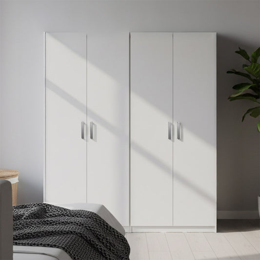 Ντουλάπα τετράφυλλη Athos Ι pakoworld λευκή 160x42x180εκ