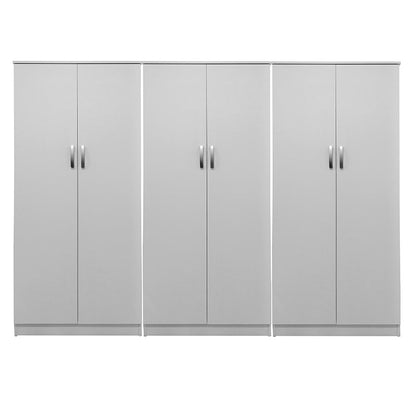 Ντουλάπα εξάφυλλη Athos ΙΙ pakoworld λευκή 240x42x180εκ