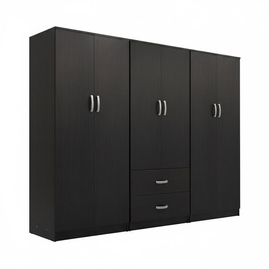 Ντουλάπα εξάφυλλη Athos Ι pakoworld wenge 240x42x180εκ