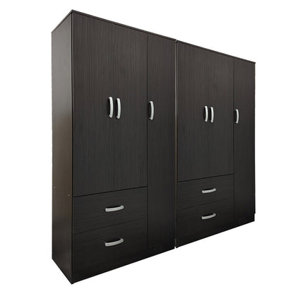 Ντουλάπα εξάφυλλη Athos pakoworld wenge 180x42x180εκ