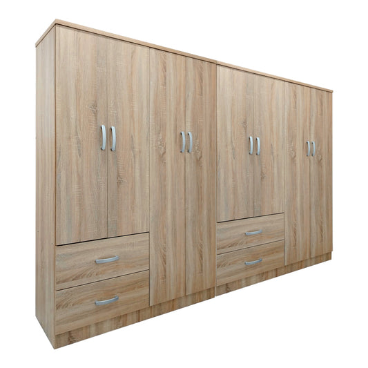 Ντουλάπα οχτάφυλλη Athos pakoworld sonoma 241x42x181εκ