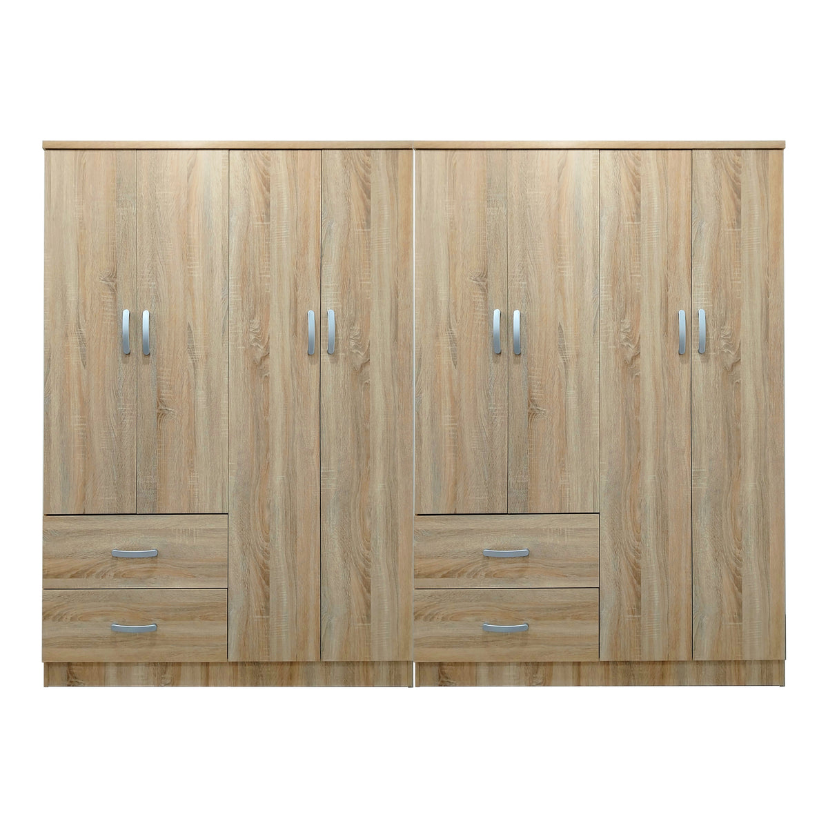 Ντουλάπα οχτάφυλλη Athos pakoworld sonoma 241x42x181εκ